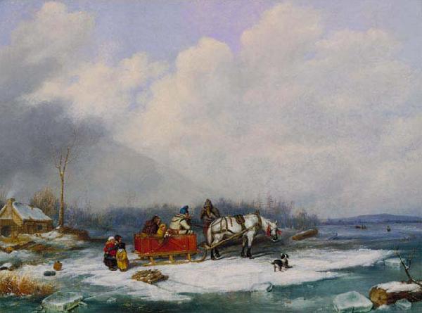 Cornelius Krieghoff Winter Landscape Norge oil painting art